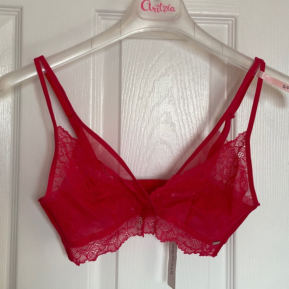 Bright Pink Lace Bralette